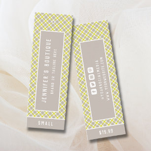 Bekleidungsmarken Tartan Preis-Tag für kleine Unte Telefonnummerkarte