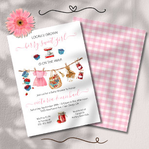 Bekleidungsmarkt Berry Sweet Baby Dusche Einladung