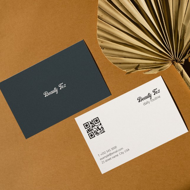 BekleidungsStore Schwarz-weiß Grauer Qr-Code Visitenkarte (Clothing Store Black White Gray Grey Qr Code Business Card)