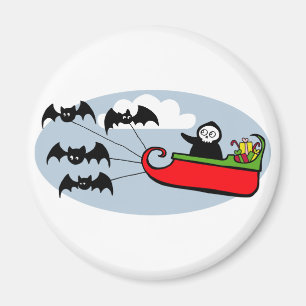 Bekloppter WeihnachtsPferdeschlitten Magnet