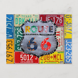 Bekomme deinen Kick auf der Route 66 Lizenzschild- Postkarte