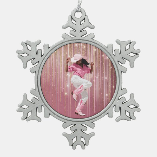 BEKOMMEN SIE IT GIRL #1 SCHNEEFLOCKEN Zinn-Ornament (Vorderseite)