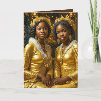 Bela Brown Sisters sind wie Sterne Feiertagskarte