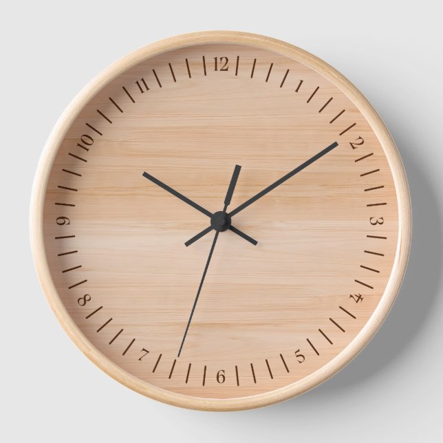 Bela Design Holz, Minimalistisches Holz Moderne Uhr (Vorderseite)