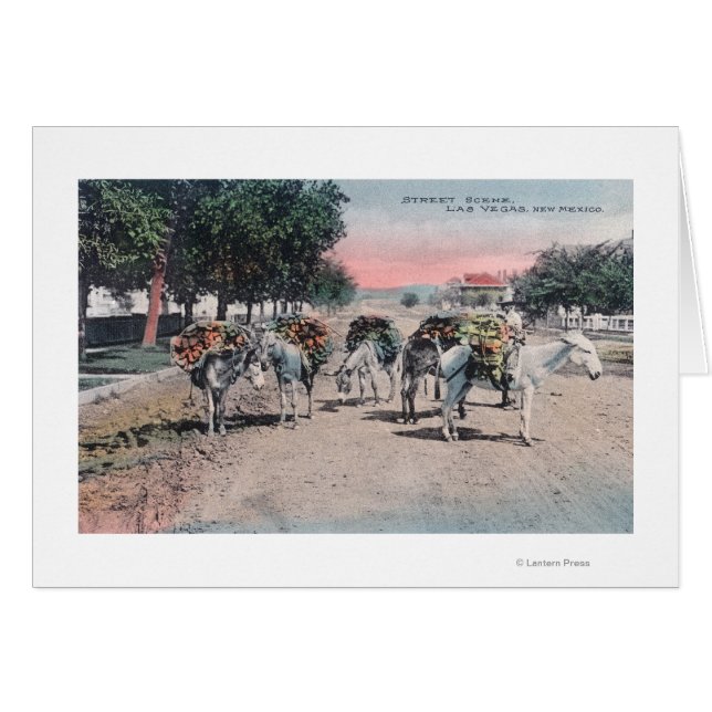 Beladene Donkeys auf der StreetLas Vegas, NM (Vorderseite (Horizontal))