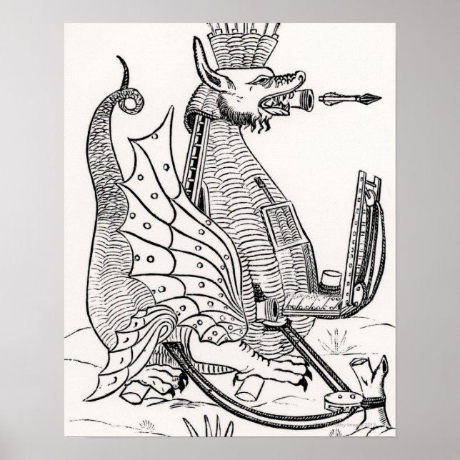 Belagerter Motor in Form eines Drachen Poster (Vorne)