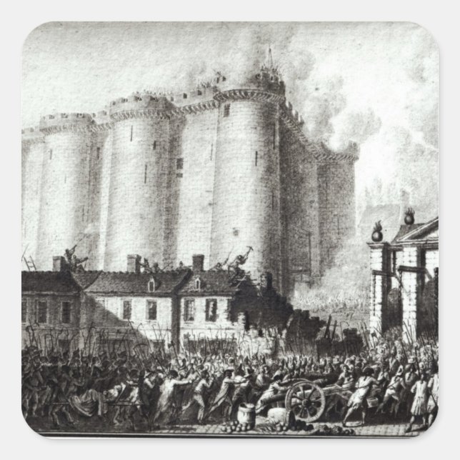 Belagerung der Bastille, 14. Juli 1789 Quadratischer Aufkleber (Vorderseite)