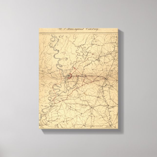 Belagerung von Vicksburg - Panorama-Karte aus dem  Leinwanddruck (Vorderseite)