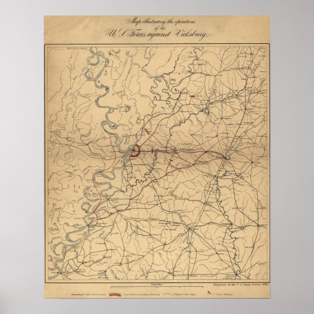 Belagerung von Vicksburg - Panorama-Karte aus dem  Poster (Vorne)