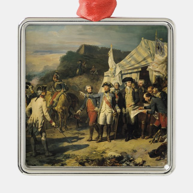 Belagerung von Yorktown 1836 am 17. Oktober 1781 Silbernes Ornament (Vorne)