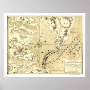 Belagerung von Yorktown Map 1781 Poster