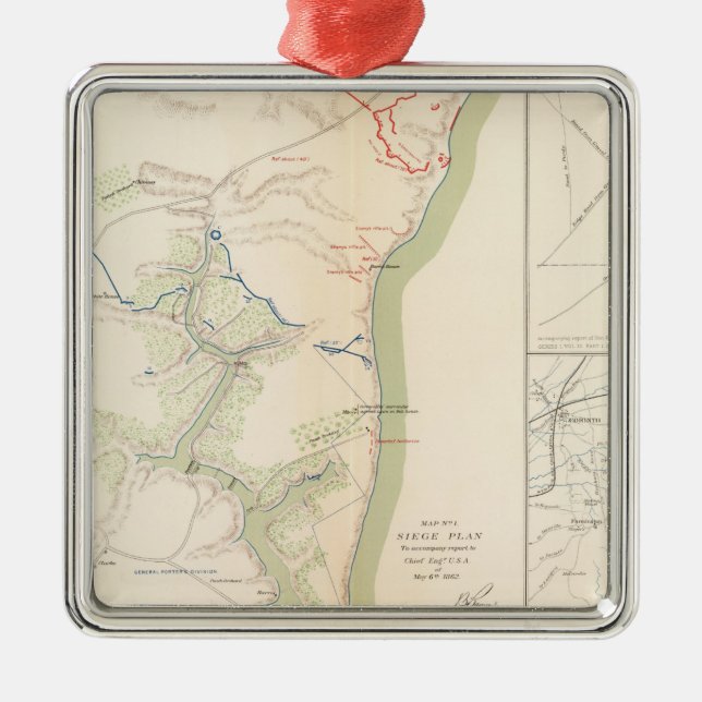 Belagerung von Yorktown Silbernes Ornament (Vorne)