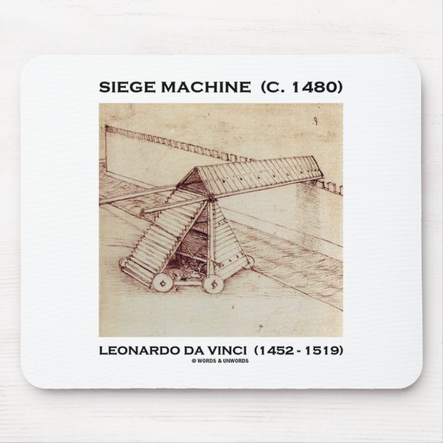 Belagerungs-Maschine (C. 1480) Leonardo da Vinci Mousepad (Vorne)
