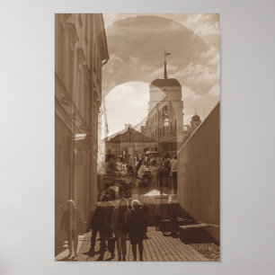 Belarus Беларусь Minsk Street Architecture Collage Poster