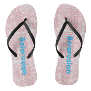 Belarus Б л а р с е belarussischen Folklopfflocken Flip Flops