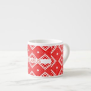 Belarus Б л а у с е Folk Pattern Espresso Tasse Cu