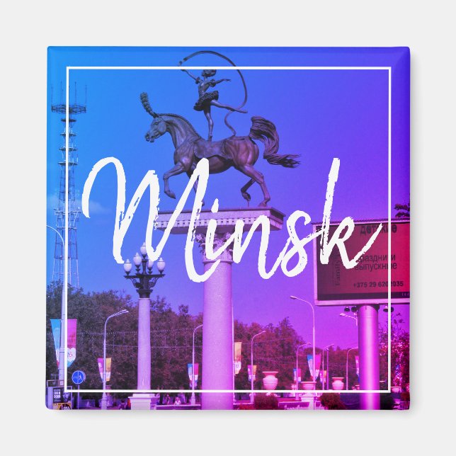 Belarus Architektur Minsk City View Magnet (Vorne)