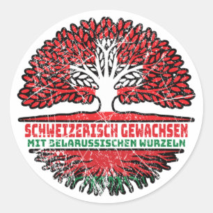 Belarus Belarussisch Schweizer Schweiz Baum Wurzel Runder Aufkleber