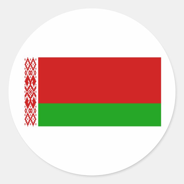 Belarus-Fahne Runder Aufkleber (Vorderseite)