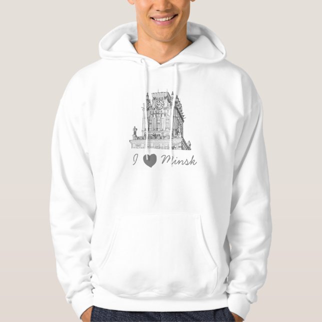 Belarus I Liebe Minsk City Gates Architecture Hoodie (Vorderseite)