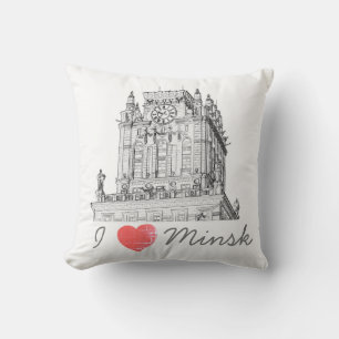 Belarus I Liebe Minsk City Gates Architecture Kissen