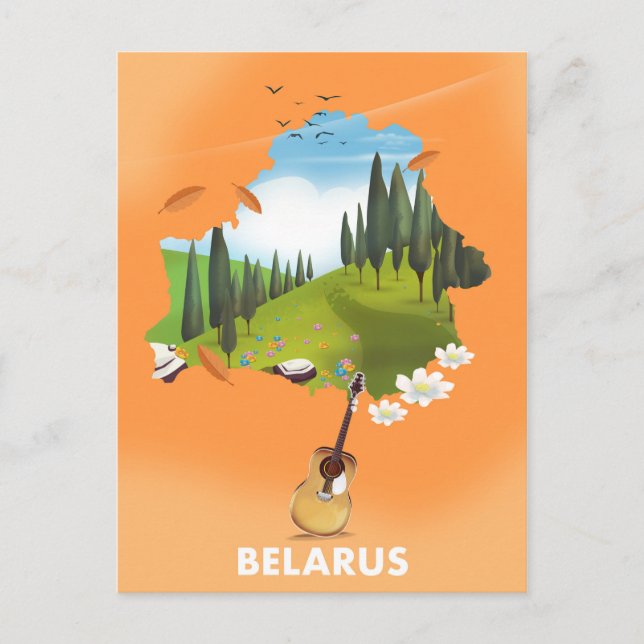 Belarus Karte Reiseplakat. (Vorderseite)