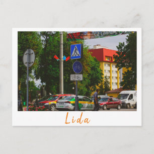 Belarus Lida City Street Architektur Postkarte