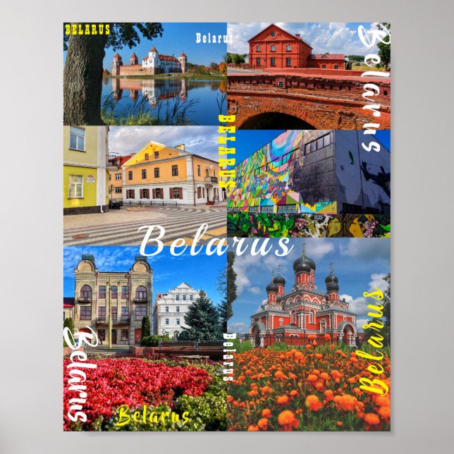 Belarus Minsk Grodno Pinsk Borisov Architektur Poster (Vorne)