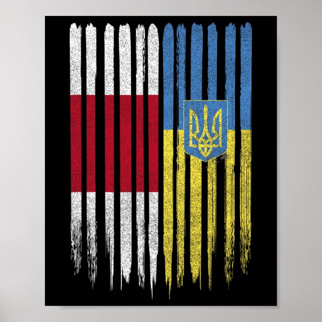 Belarus Ukraine Belarusian Ukrainian Flag  Poster (Vorne)