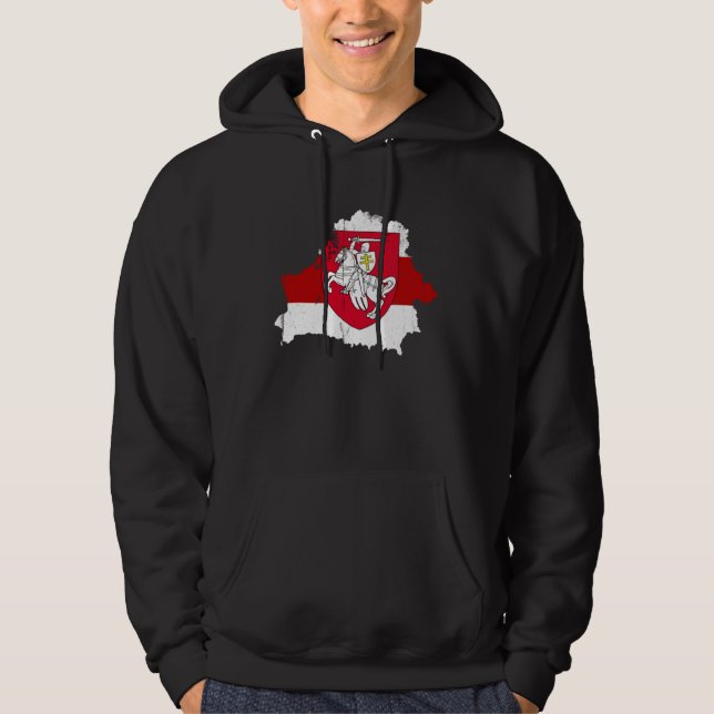 Belarus White Red Pagonya Flag Support Belarus Pro Hoodie (Vorderseite)