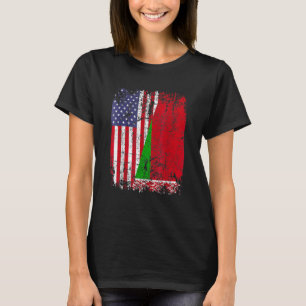 BELARUSIAN ROOTS Halbamerikanische Flagge BELARUS T-Shirt
