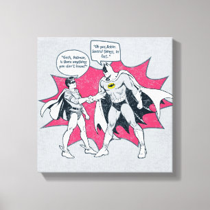 belasteter Batman-und-Robin-Händedruck Leinwanddruck