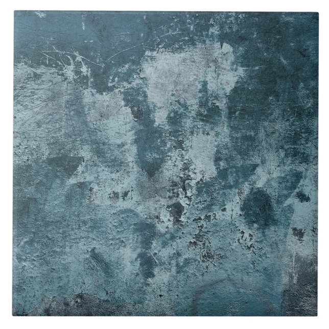 belasteter blauer Zement Fliese (Vorderseite)