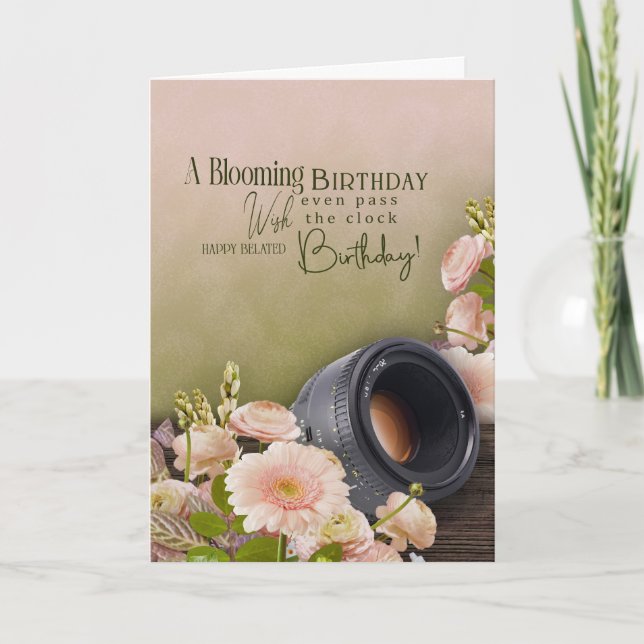 Belated Birthday Card For Photographer Karte (Vorderseite)