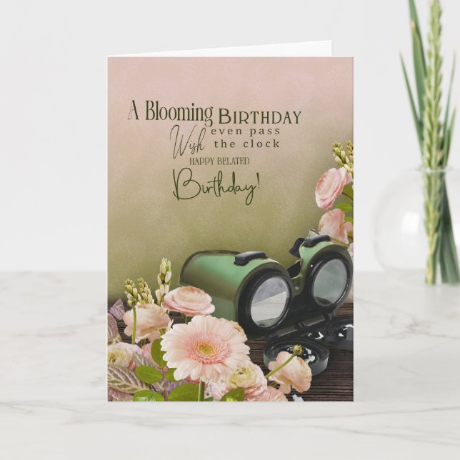 Belated Birthday Greeting For Traveller  Explorer Karte (Vorderseite)