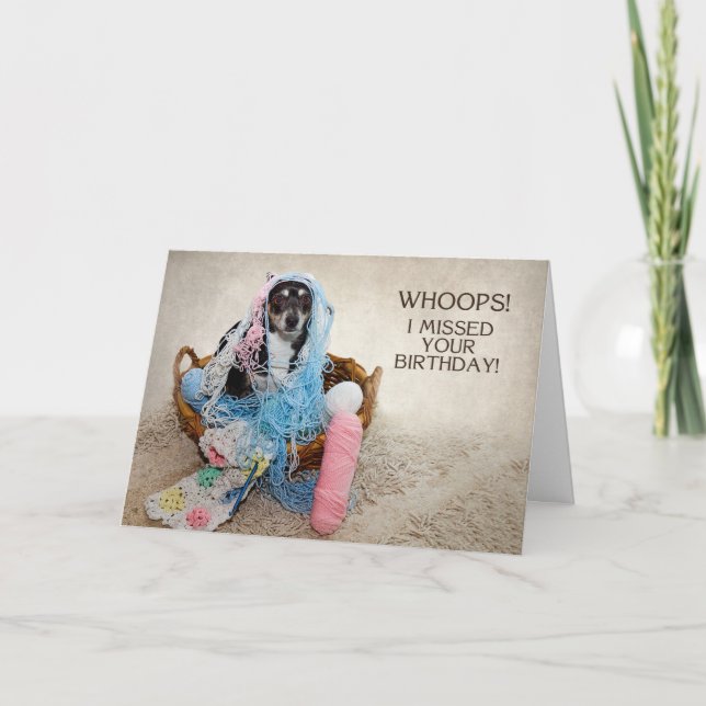 BELATED GEBURTSTAG - SPASS - HUND IN JARN GEÄNDERT KARTE (Vorderseite)