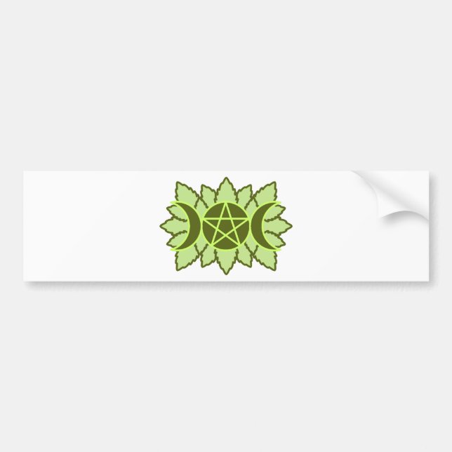 Belaubter Pentagram Autoaufkleber (Vorne)
