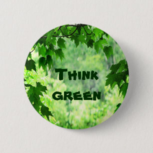 Belaubtes denke ökologisch button