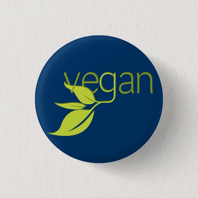 Belaubtes veganes button (Vorderseite)