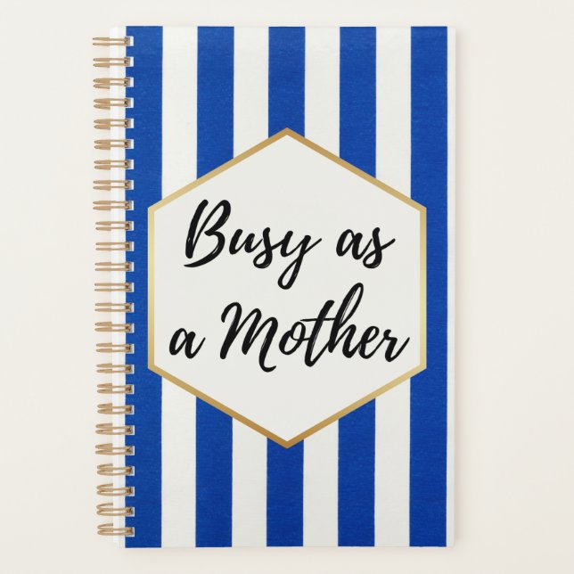 Belebt als Mutter blau und weiß gestreift Planer (Vorderseite)