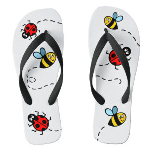 Belebte Bumblebee & Ladybird-Muster Flip Flops