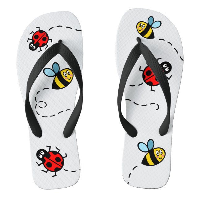 Belebte Bumblebee & Ladybird-Muster Flip Flops (Fußbett)