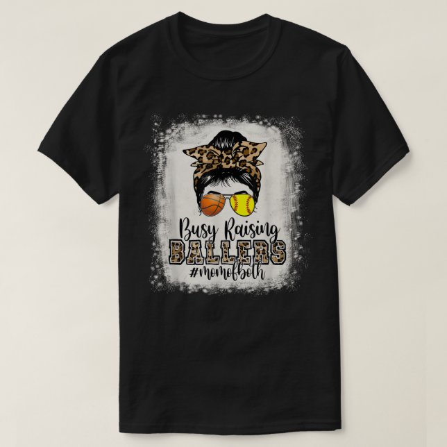 Belebte Erhöhung der Baller Mama beider Basketball T-Shirt (Design vorne)