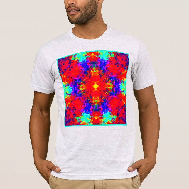 Belebte Farben Muster Kunst T-Shirt (Vorderseite)