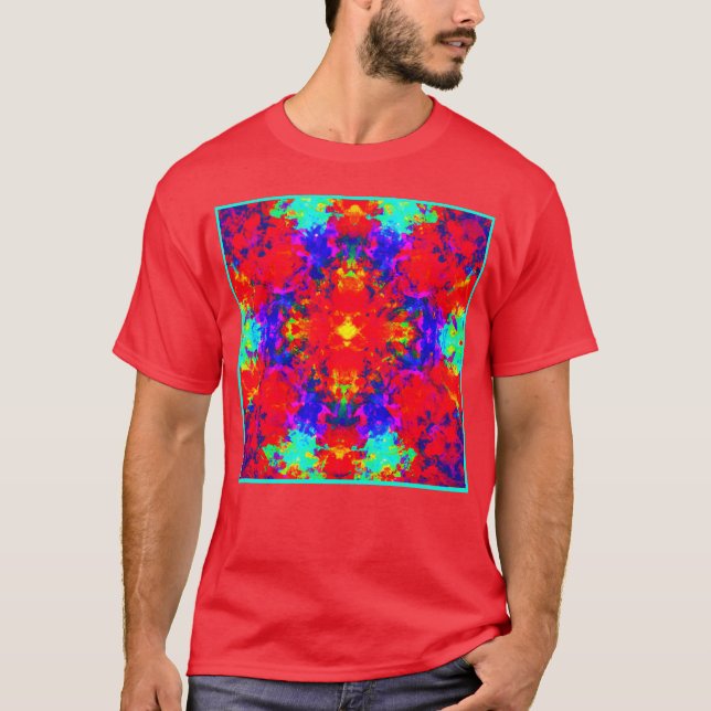Belebte Farben Muster Kunst T-Shirt (Vorderseite)