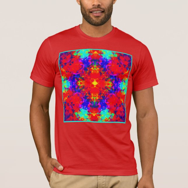 Belebte Farben Muster Kunst T-Shirt (Vorderseite)
