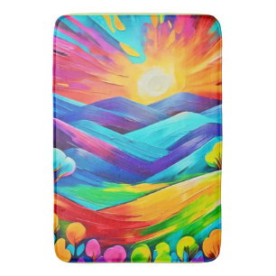 Belebte Sonnenuntergänge Kunst, Dichtung und Musik Badematte