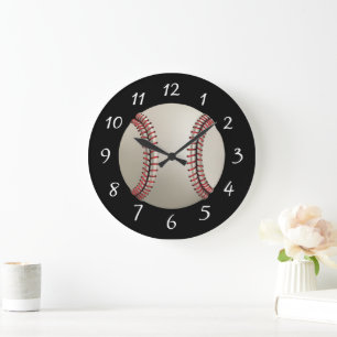 Belebter Baseball Große Wanduhr