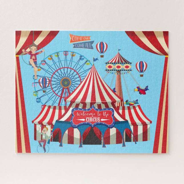 Belebter Circus farbenfroh Puzzle (Horizontal)
