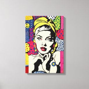 Belebter Pop Kunst, Dichtung und Musik Leinwanddruck